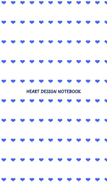 [LINE着せ替え] ハート柄ノート/ロイヤルブルー/ホワイトの画像1