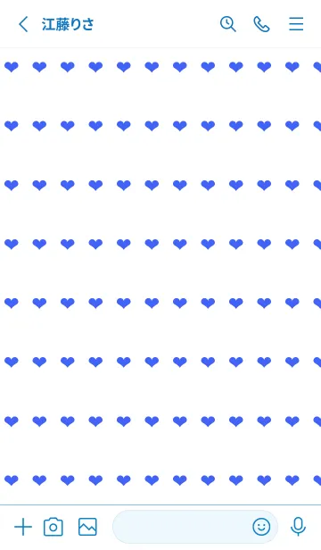 [LINE着せ替え] ハート柄ノート/ロイヤルブルー/ホワイトの画像2