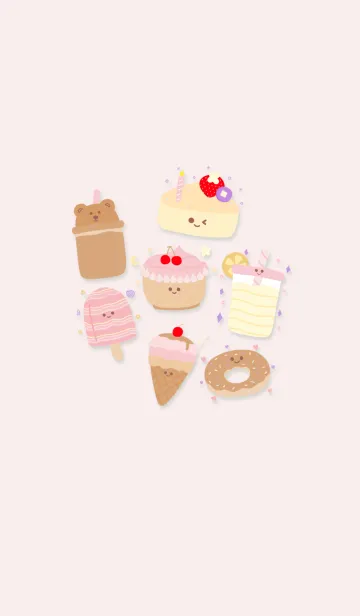 [LINE着せ替え] Pink Cake Cafe Earth Elemenの画像1