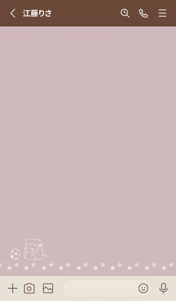 [LINE着せ替え] ハリネズミと恐竜 -くすみピンク-の画像2