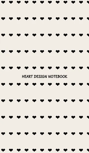 [LINE着せ替え] ハート柄ノート/ブラック/ベージュの画像1