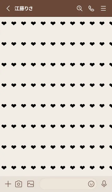 [LINE着せ替え] ハート柄ノート/ブラック/ベージュの画像2