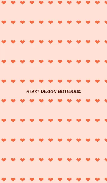 [LINE着せ替え] ハート柄ノート/アプリコットカラーの画像1