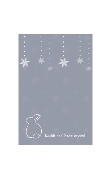 [LINE着せ替え] 兎と雪の結晶 -グレー-の画像1