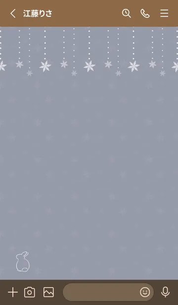 [LINE着せ替え] 兎と雪の結晶 -グレー-の画像2