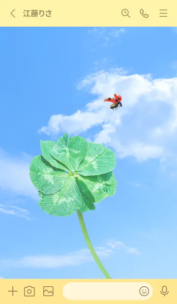 [LINE着せ替え] 七つ葉のクローバーとテントウムシ #8の画像2