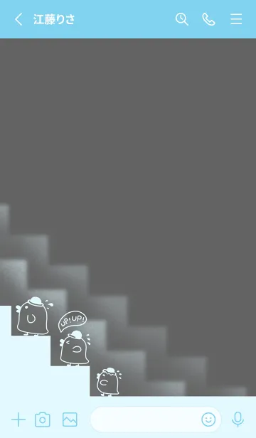 [LINE着せ替え] Duck！ UP UP！-Grey. Light gray blue (Bl3)の画像2