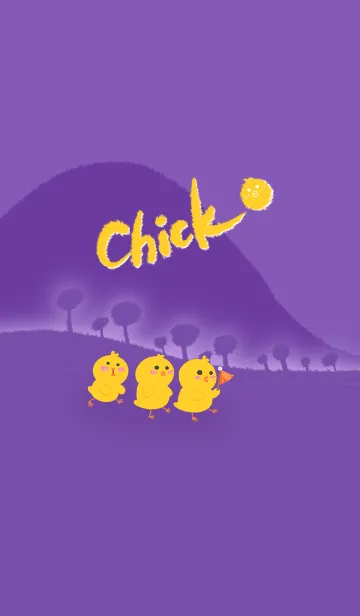 [LINE着せ替え] Little Yellow Chicken J-Deep Purple(pu1)の画像1
