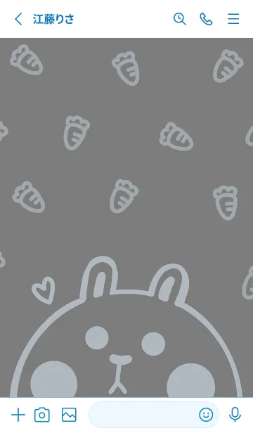 [LINE着せ替え] Bunny and Carrot J-Grey (bw4)の画像2