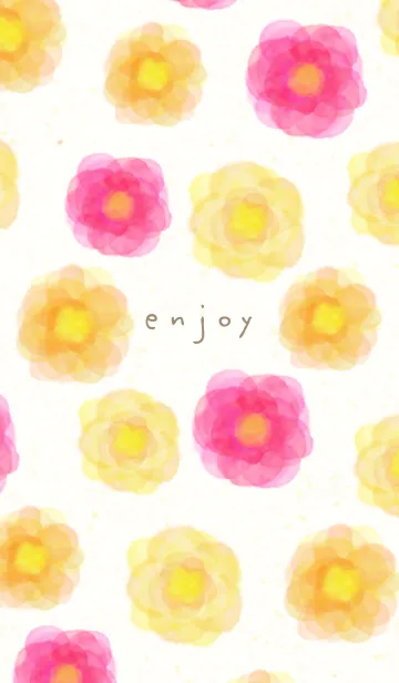 [LINE着せ替え] 水彩 花 暖色系17の画像1