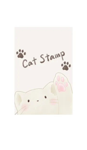 [LINE着せ替え] Cat Stamp -ホワイト-の画像1