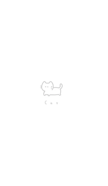 [LINE着せ替え] ねこ. 白とグレーの画像1