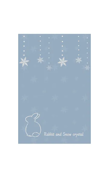 [LINE着せ替え] 兎と雪の結晶 -くすみブルー-の画像1