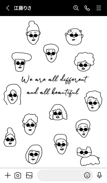 [LINE着せ替え] sunglasses family -black white-の画像2