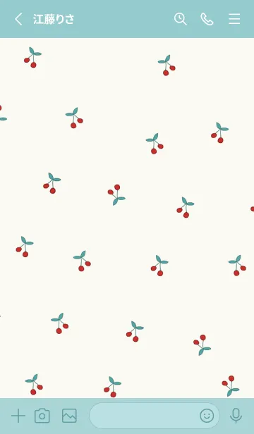 [LINE着せ替え] cherry_pattern #green pinkの画像2