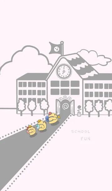 [LINE着せ替え] Yellow Duck School fun-Grey (Pi1)の画像1