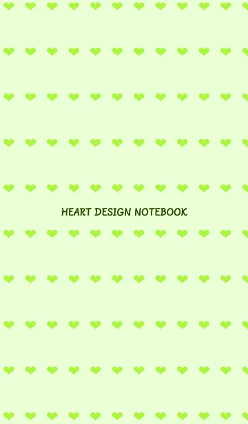 [LINE着せ替え] ハート柄ノート/ライトグリーンの画像1