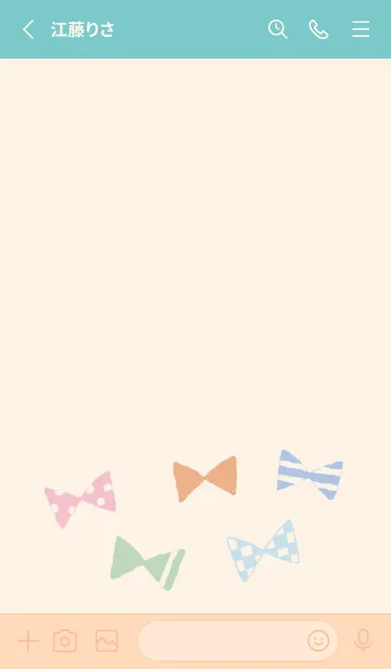 [LINE着せ替え] 手描きリボン くすみカラーの画像2