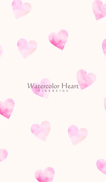 [LINE着せ替え] WatercolorHeart - PINKBEIGE 7の画像1