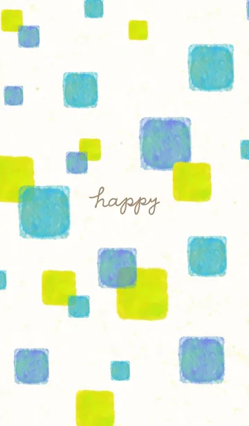 [LINE着せ替え] 水彩 四角 3色 12の画像1