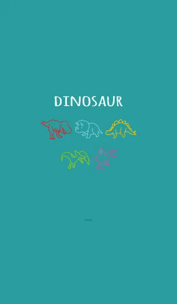 [LINE着せ替え] 青緑 : カラフルな恐竜の画像1