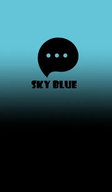 [LINE着せ替え] Black & Sky Blue Theme V3 (JP)の画像1