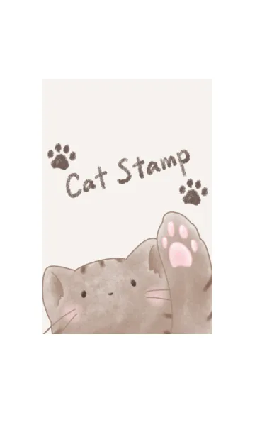 [LINE着せ替え] Cat Stamp -ブラウン-の画像1