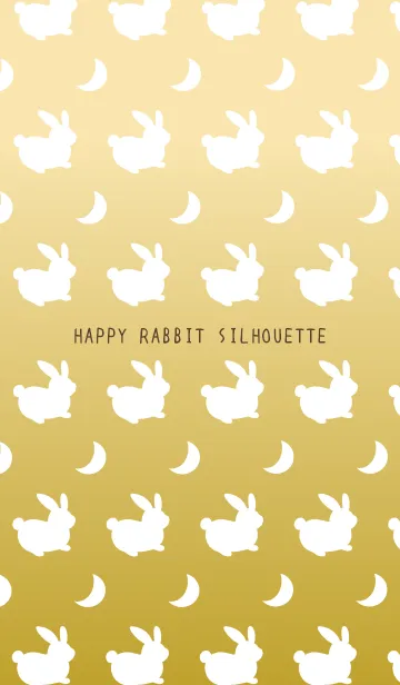 [LINE着せ替え] 幸せうさぎのシルエット/ゴールドの画像1