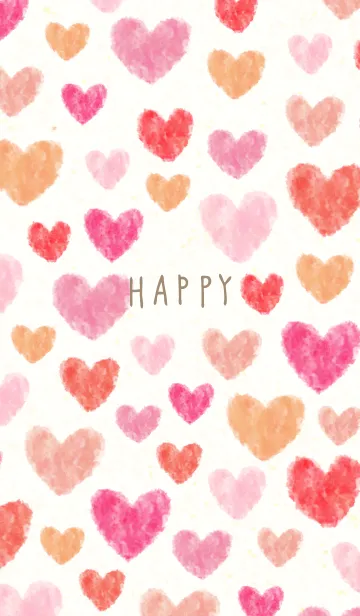 [LINE着せ替え] 水彩 ハート ランダム6の画像1