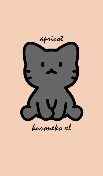 [LINE着せ替え] お座り黒猫 XL アプリコットの画像1