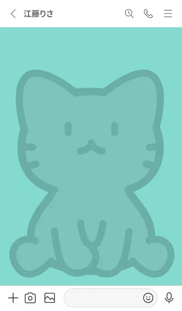 [LINE着せ替え] お座り黒猫 XL アイスブルーの画像2