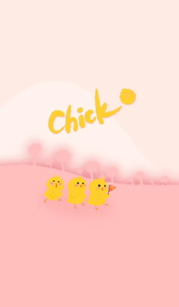 [LINE着せ替え] Little Yellow Chicken J-Baby pink (pi2)の画像1