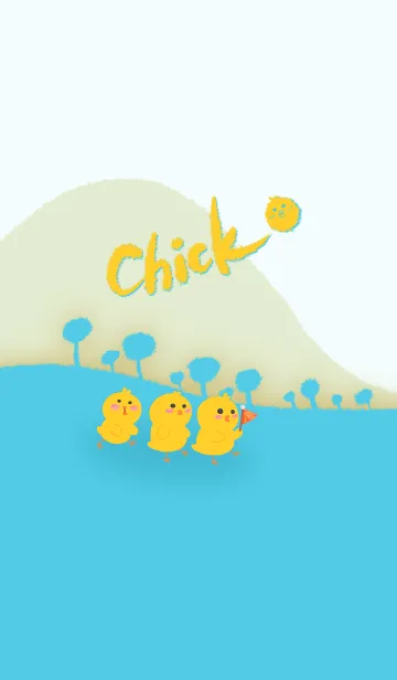 [LINE着せ替え] Little yellow chicken J-light blue (bl3)の画像1