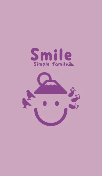 [LINE着せ替え] スマイル＆一富士二鷹三茄子 紅藤色の画像1