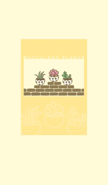 [LINE着せ替え] Succulents J-Light Gray Yellow (Ye5)の画像1