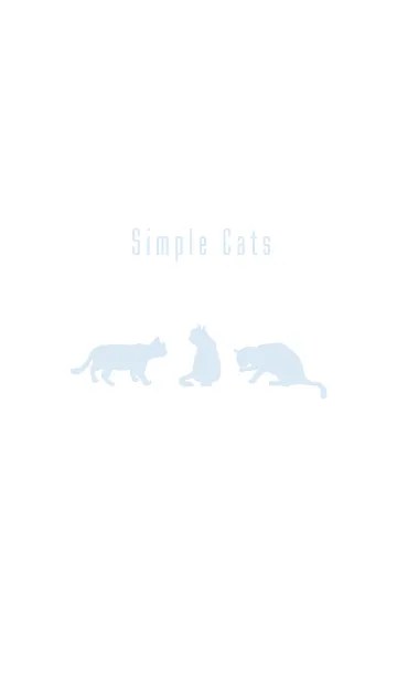 [LINE着せ替え] シンプルな猫:ブルーホワイトの画像1