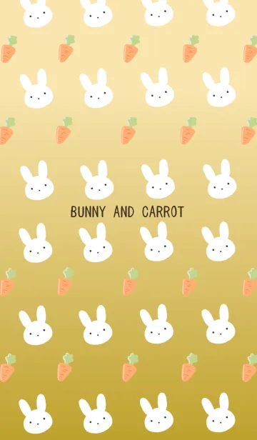 [LINE着せ替え] うさぎとにんじんの着せかえ/ゴールドの画像1