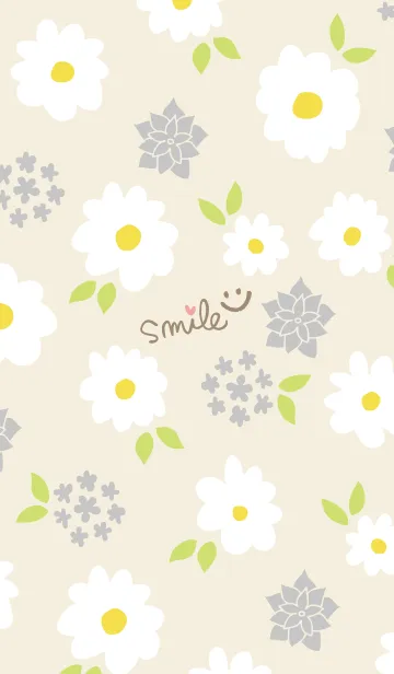 [LINE着せ替え] 白とグレーの花8の画像1