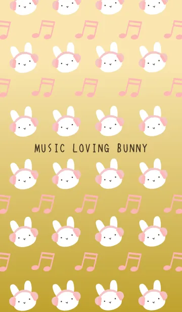 [LINE着せ替え] うさぎと音符の着せかえ/ゴールドの画像1