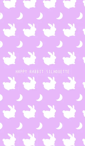 [LINE着せ替え] 幸せうさぎのシルエット/ピンクパープルの画像1