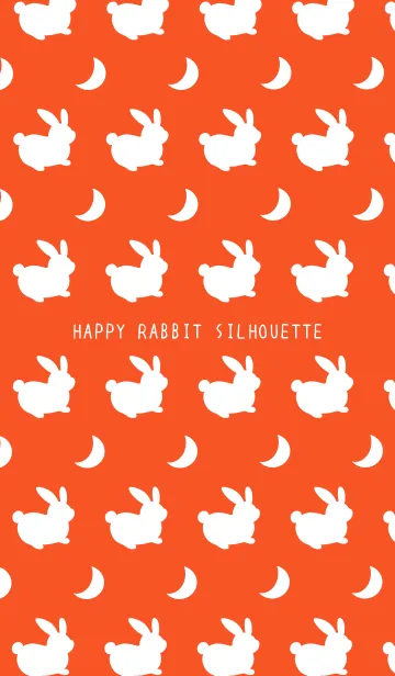 [LINE着せ替え] 幸せうさぎのシルエット/朱色の画像1