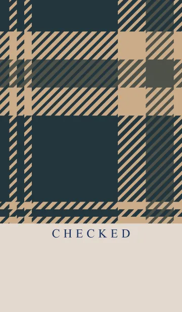 [LINE着せ替え] CHECKED-NAVY BROWN 26の画像1