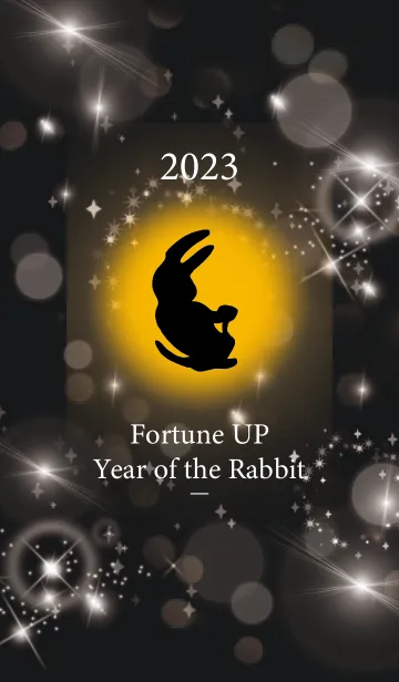 [LINE着せ替え] 黒 : 2023年金運UP！ うさぎ年の画像1
