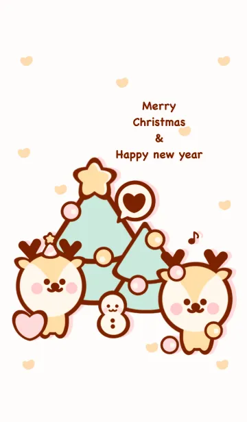 [LINE着せ替え] Happy deer Happy winter 8の画像1