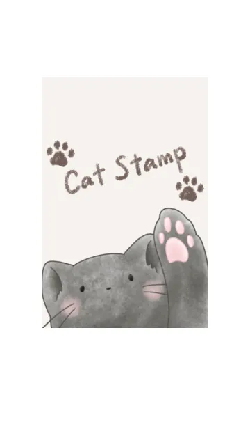 [LINE着せ替え] Cat Stamp -ブラック-の画像1