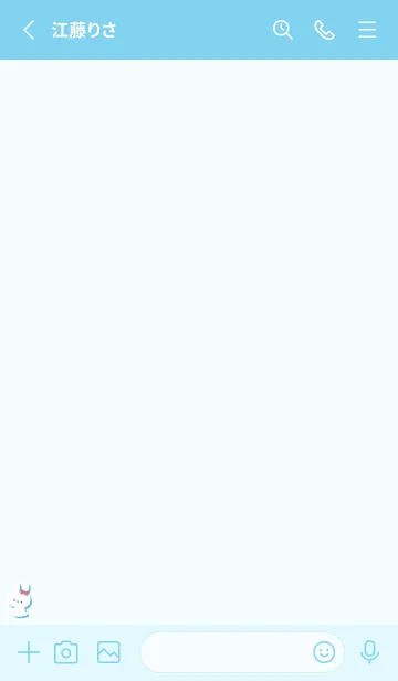 [LINE着せ替え] うさぎ5リボン[ブルー]の画像2