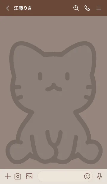 [LINE着せ替え] お座り黒猫 XL くす焦げ茶の画像2