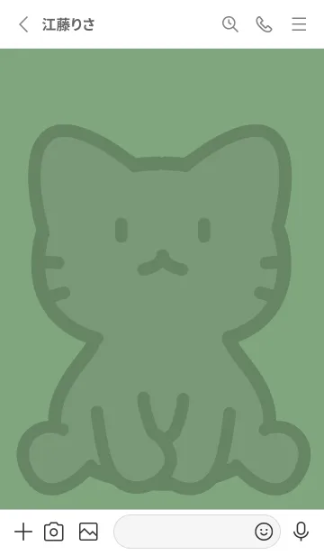 [LINE着せ替え] お座り黒猫XL くすみカーキの画像2