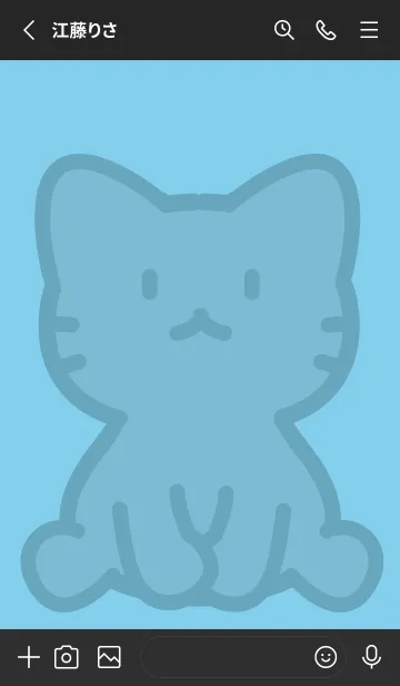 [LINE着せ替え] お座り黒猫 XL スカイブルーの画像2