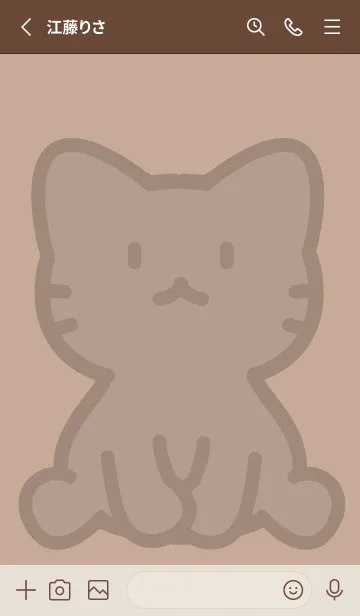 [LINE着せ替え] お座り黒猫 XL ベージュの画像2